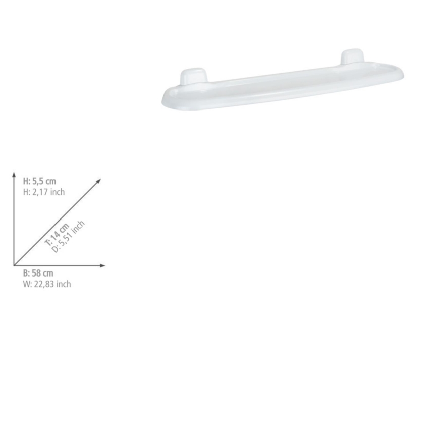 WENKO 17943100 - Wandplank PURE 58 x 14 cm, wit