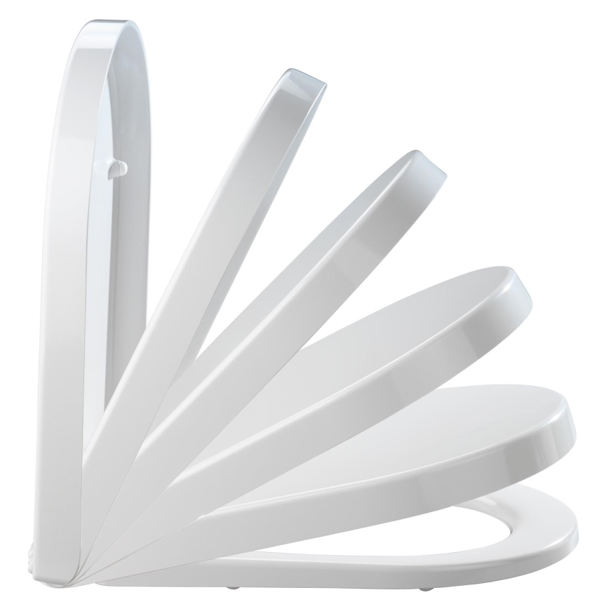 WENKO 18396100-WC WC-bril PALMA 46,5x35,7 cm wit/zilver