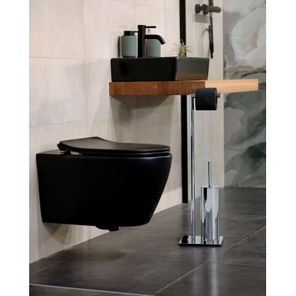 WENKO 18562100 - WC-borstel RECCO 20x71,5 cm glanzend chroom