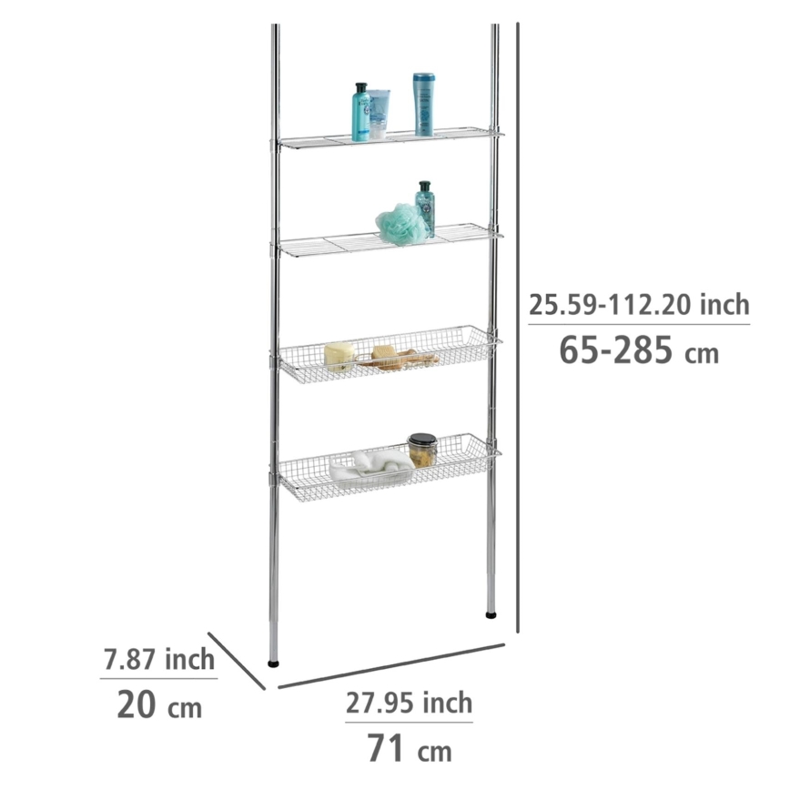 WENKO 18597100-Rek 71x285 cm glanzend chroom