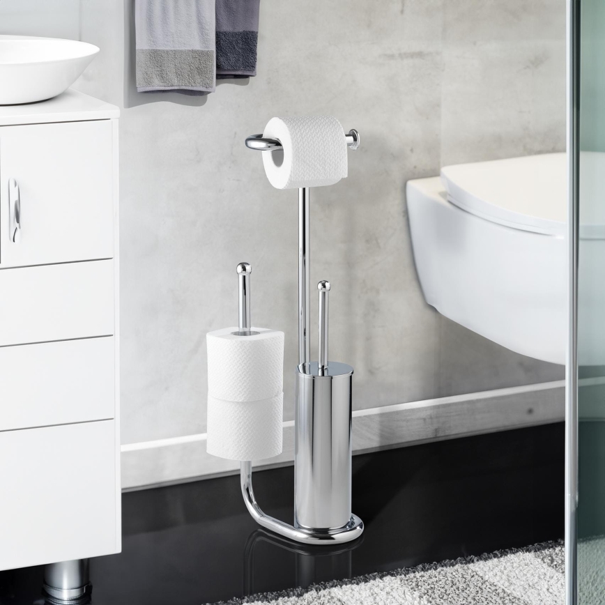 WENKO 18730100 - UNIVERSALO WC-borstel 20 x 62,5 cm, glanzend chroom