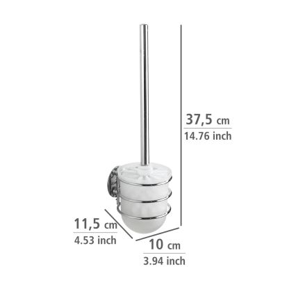 WENKO 18768100-WC-set TURBO-LOC ROND STAAL 10x37,5 cm glanzend chroom/wit