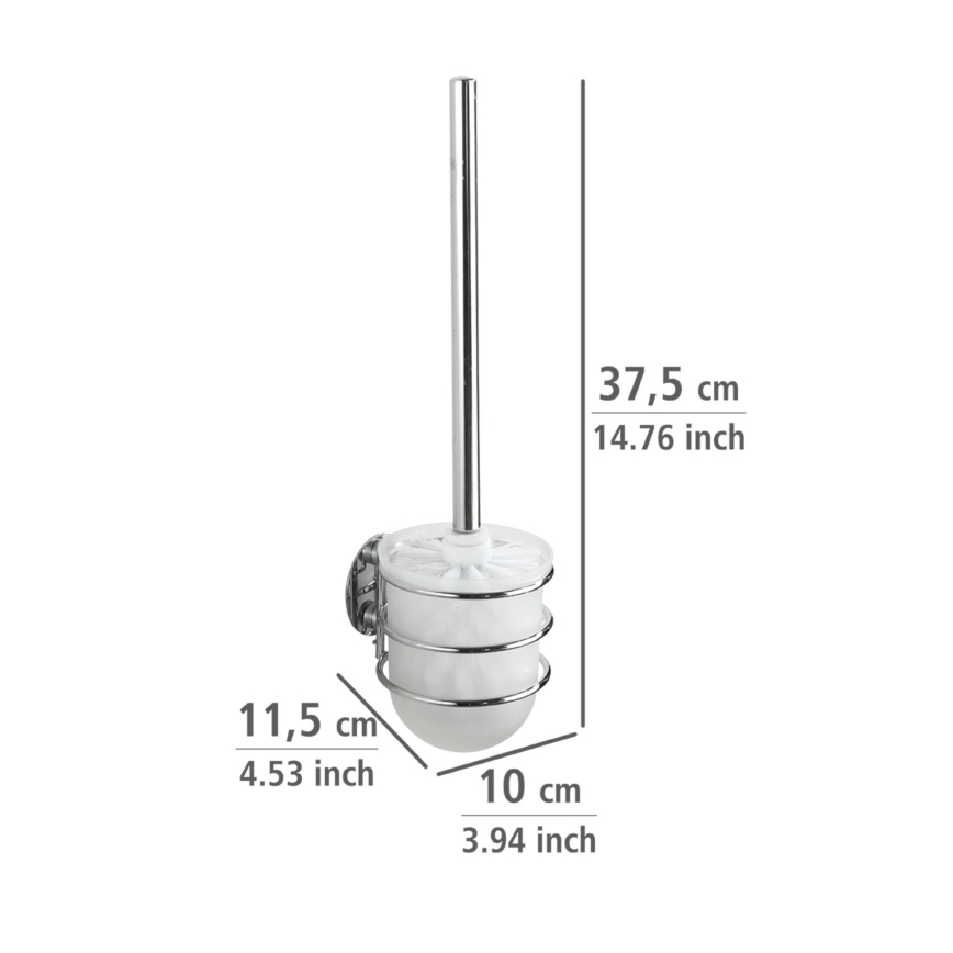 WENKO 18768100-WC-set TURBO-LOC ROND STAAL 10x37,5 cm glanzend chroom/wit