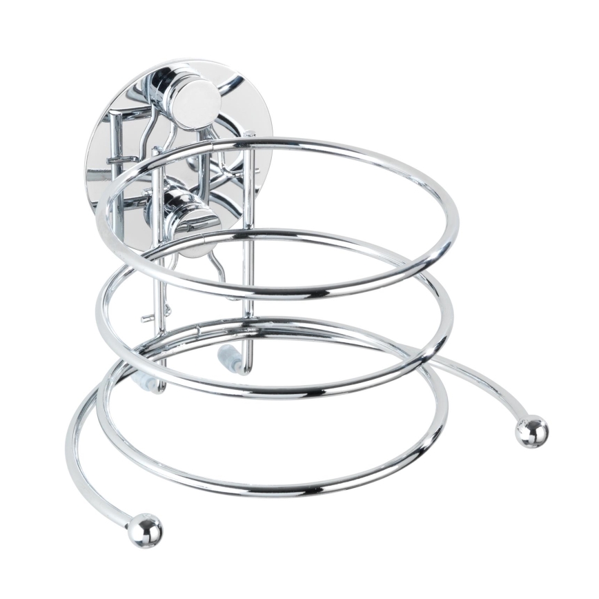 WENKO 18770100-Haardrogerhouder TURBO-LOC RUND STAHL 14x11,5 cm glanzend chroom