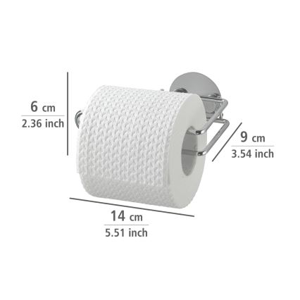 WENKO 18774100-Toiletpapierhouder TURBO-LOC ROND STAAL 14x9 cm chroom