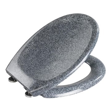WENKO 18902100-WC toiletzitting OTTANA 44,5x37,5 cm graniet/grijs/zilver