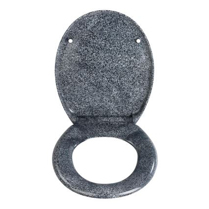 WENKO 18902100-WC toiletzitting OTTANA 44,5x37,5 cm graniet/grijs/zilver
