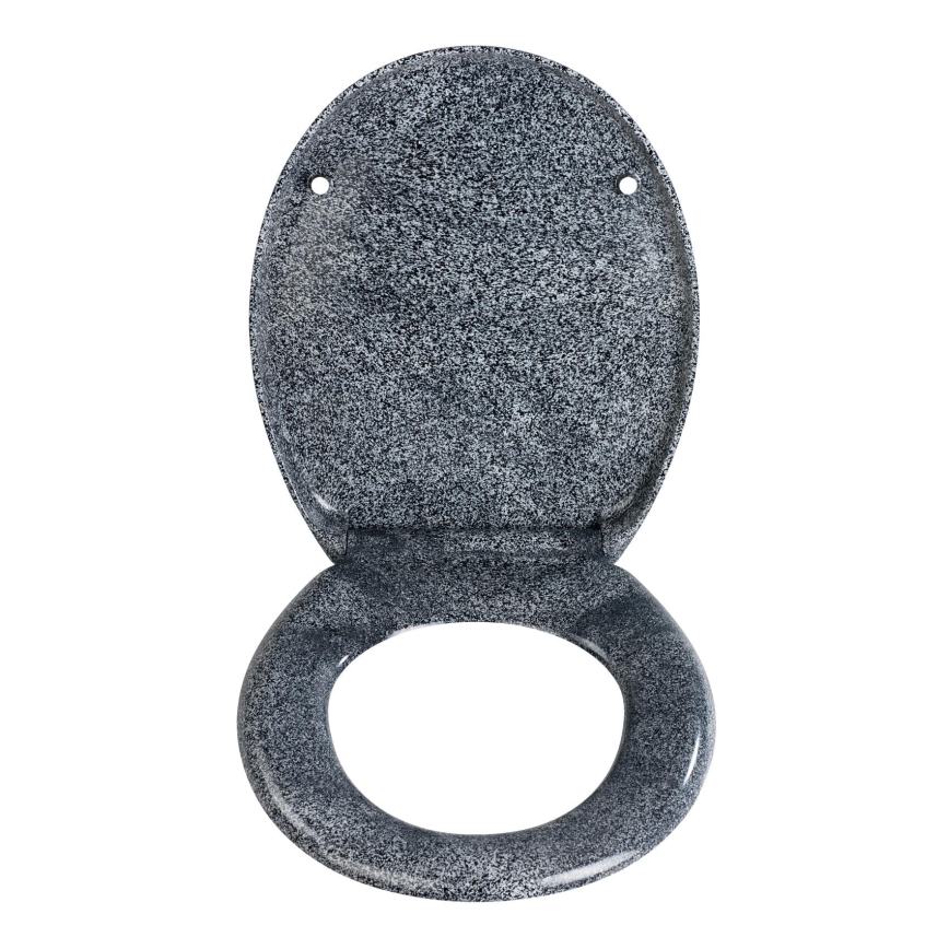 WENKO 18902100-WC toiletzitting OTTANA 44,5x37,5 cm graniet/grijs/zilver