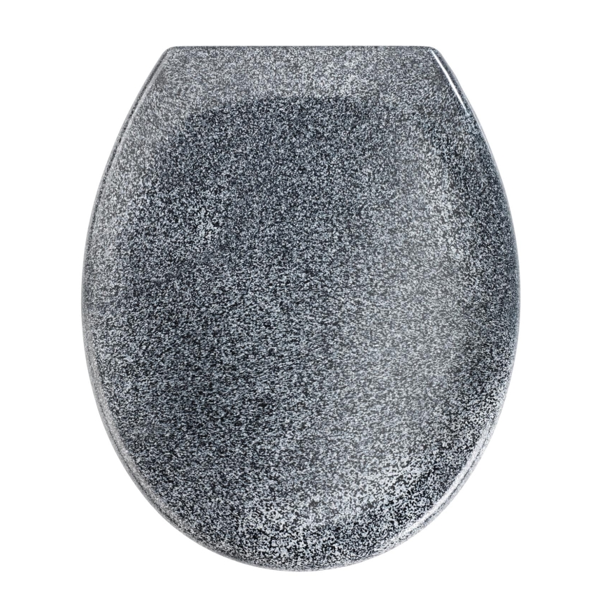 WENKO 18902100-WC toiletzitting OTTANA 44,5x37,5 cm graniet/grijs/zilver
