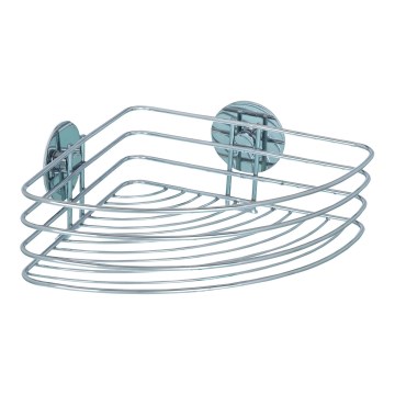 WENKO 18913100 - TURBO-LOC ronde stalen plank 26,5x20 cm glanzend chroom
