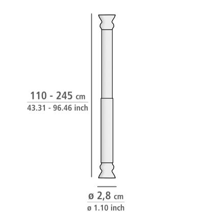 WENKO 19206100 - Douchestang FLEX 110 cm wit