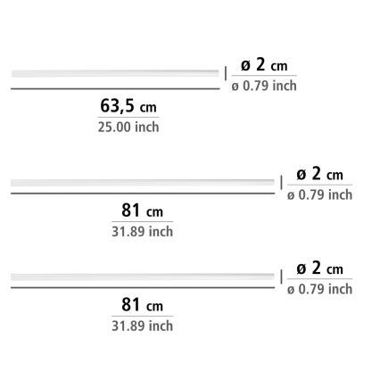 WENKO 19214100 - Universele roede 2x2 cm wit
