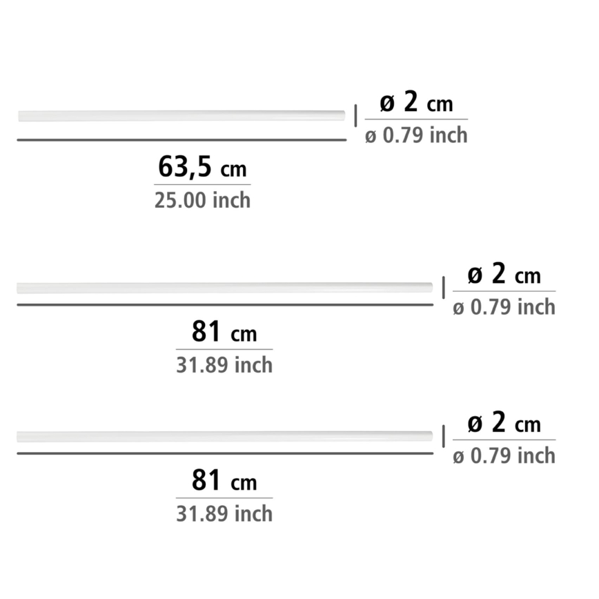 WENKO 19214100 - Universele roede 2x2 cm wit