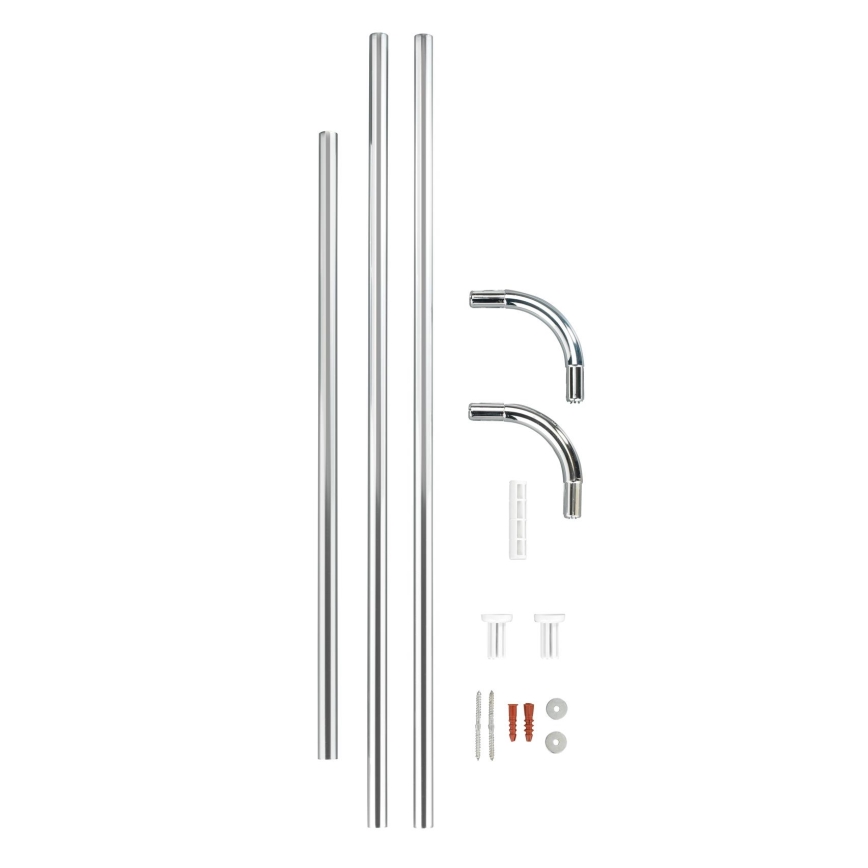 WENKO 19215100 - UNIVERSAL stanghouder 2 x 2 cm chroom/wit