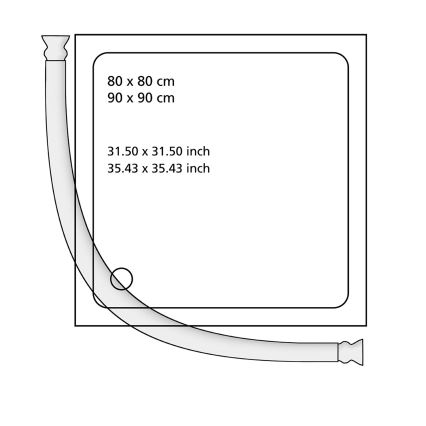 WENKO 19219100 - Douchestang 80x90 cm wit