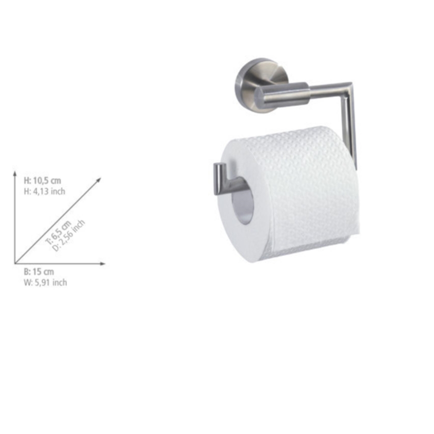 WENKO 19612100 - Toiletrolhouder BOSIO MATT 15x10,5 cm RVS/zilver