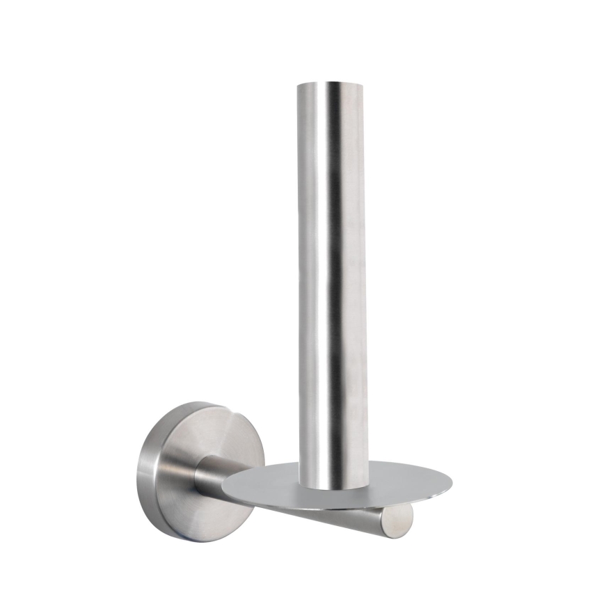 WENKO 19613100 - Toiletrolhouder BOSIO MATT 8 x 18 cm, RVS/mat zilver