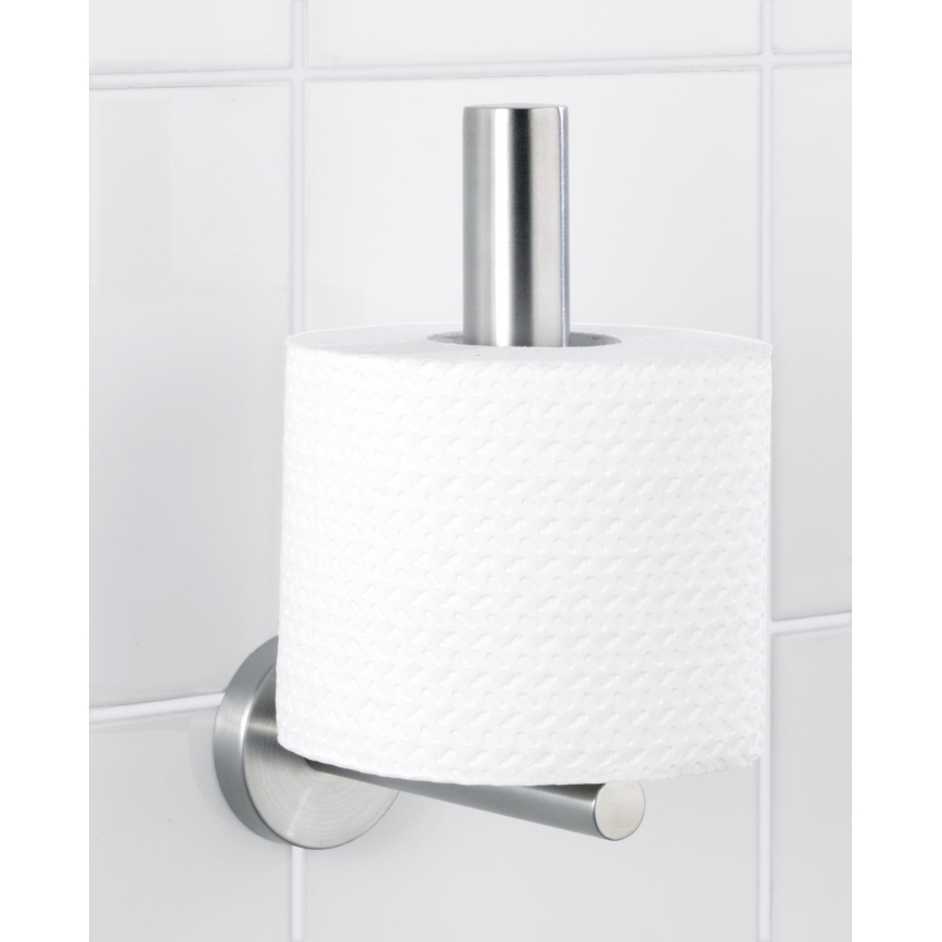 WENKO 19613100 - Toiletrolhouder BOSIO MATT 8 x 18 cm, RVS/mat zilver