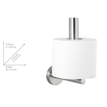 WENKO 19613100 - Toiletrolhouder BOSIO MATT 8 x 18 cm, RVS/mat zilver