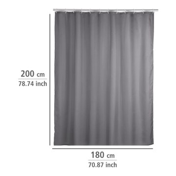 WENKO 20044100 - Douchegordijn 180x200 cm grijs
