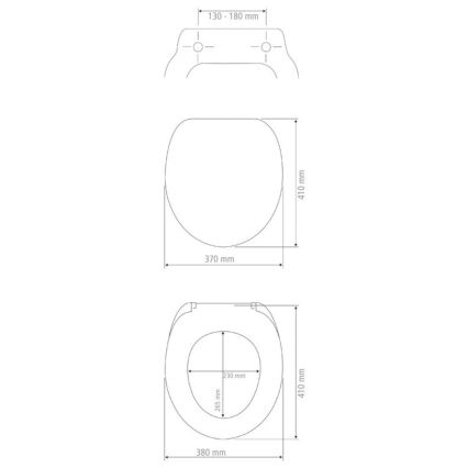 WENKO 20077100-WC WC-bril PRIMA 37x41 cm zwart/zilver