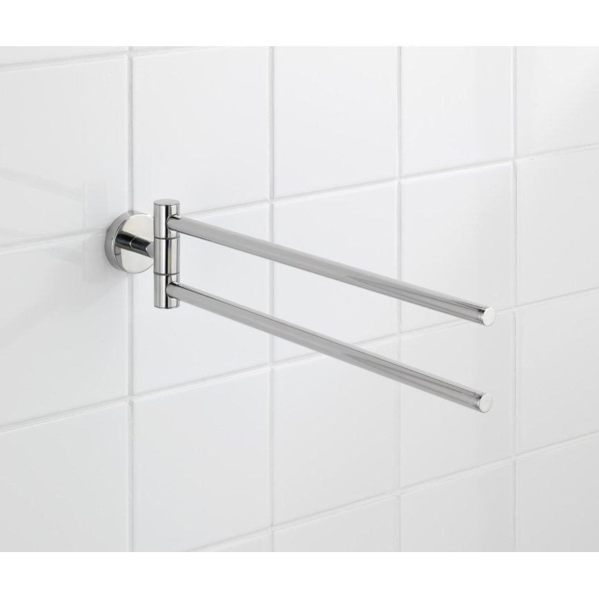 WENKO 20213100 - Handdoekhouder BOSIO SHINE 43x9 cm roestvrij staal/zilver