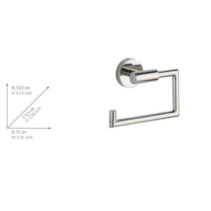 WENKO 20216100 - Toiletrolhouder BOSIO SHINE 15x10,5 cm roestvrij staal/zilver