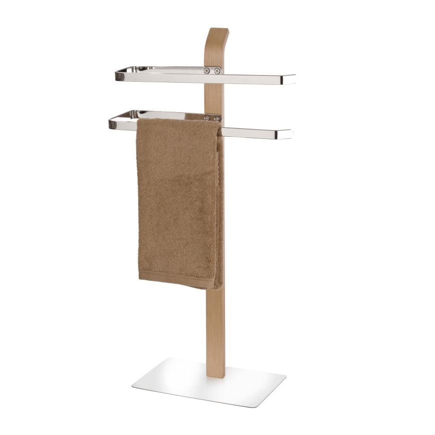 WENKO 20396100 - Handdoekhouder SAMONA 40,5x79,5 cm glanzend chroom/bruin