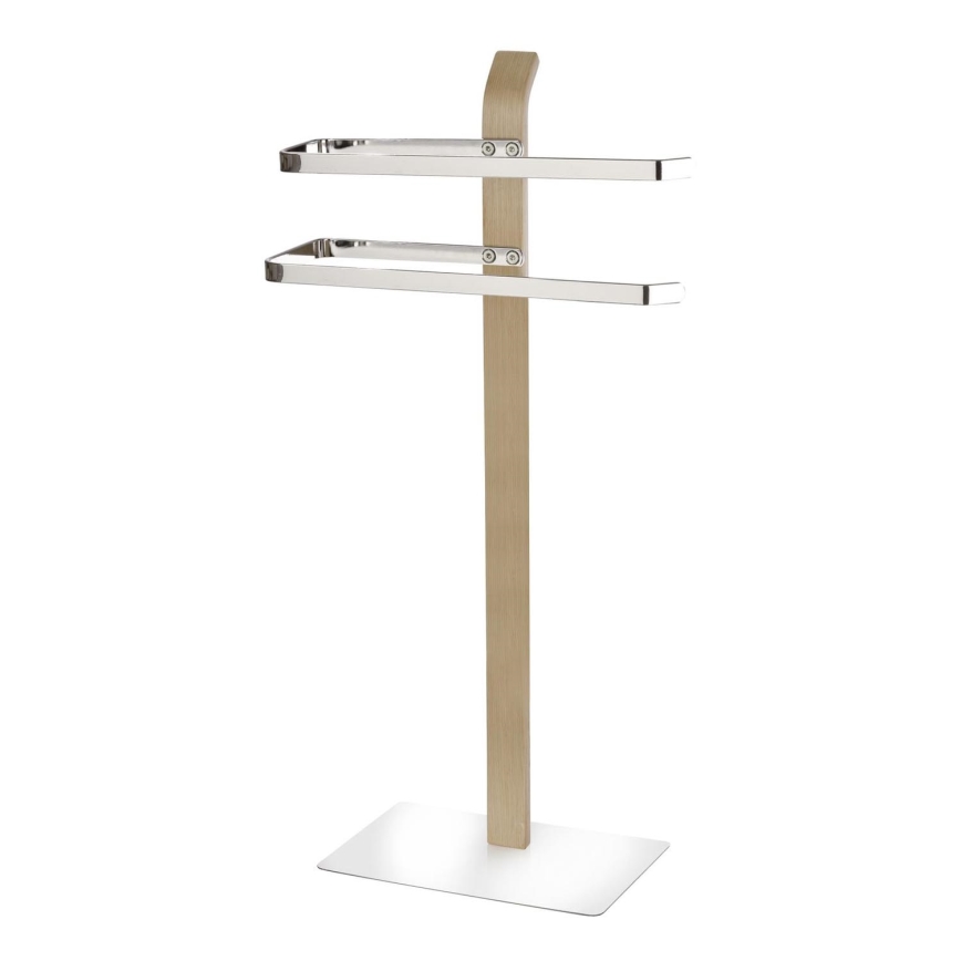 WENKO 20396100 - Handdoekhouder SAMONA 40,5x79,5 cm glanzend chroom/bruin