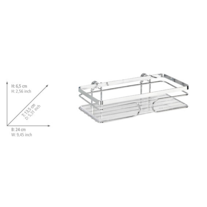 WENKO 20409100-PREMIUM RVS-plank 24x13,5 cm, RVS/zilver
