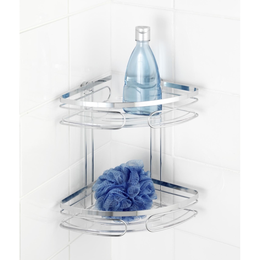 WENKO 20412100-Hoekplank PREMIUM RVS 26,5x27,5 cm roestvrij staal/zilver