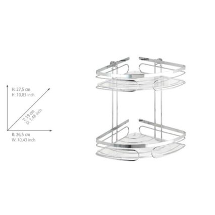 WENKO 20412100-Hoekplank PREMIUM RVS 26,5x27,5 cm roestvrij staal/zilver