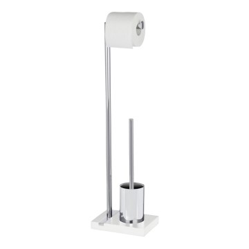 WENKO 20486100 - WC-borstel NOBLE 20x74 cm chroom/wit