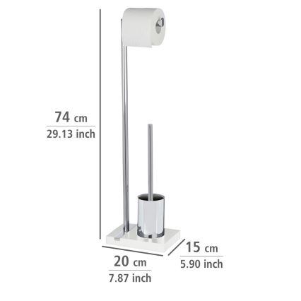 WENKO 20486100 - WC-borstel NOBLE 20x74 cm chroom/wit
