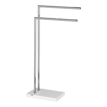 WENKO 20487100 - Handdoekenstandaard NOBLE 45,5 x 82 cm, glanzend chroom/wit