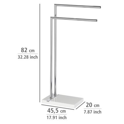 WENKO 20487100 - Handdoekenstandaard NOBLE 45,5 x 82 cm, glanzend chroom/wit