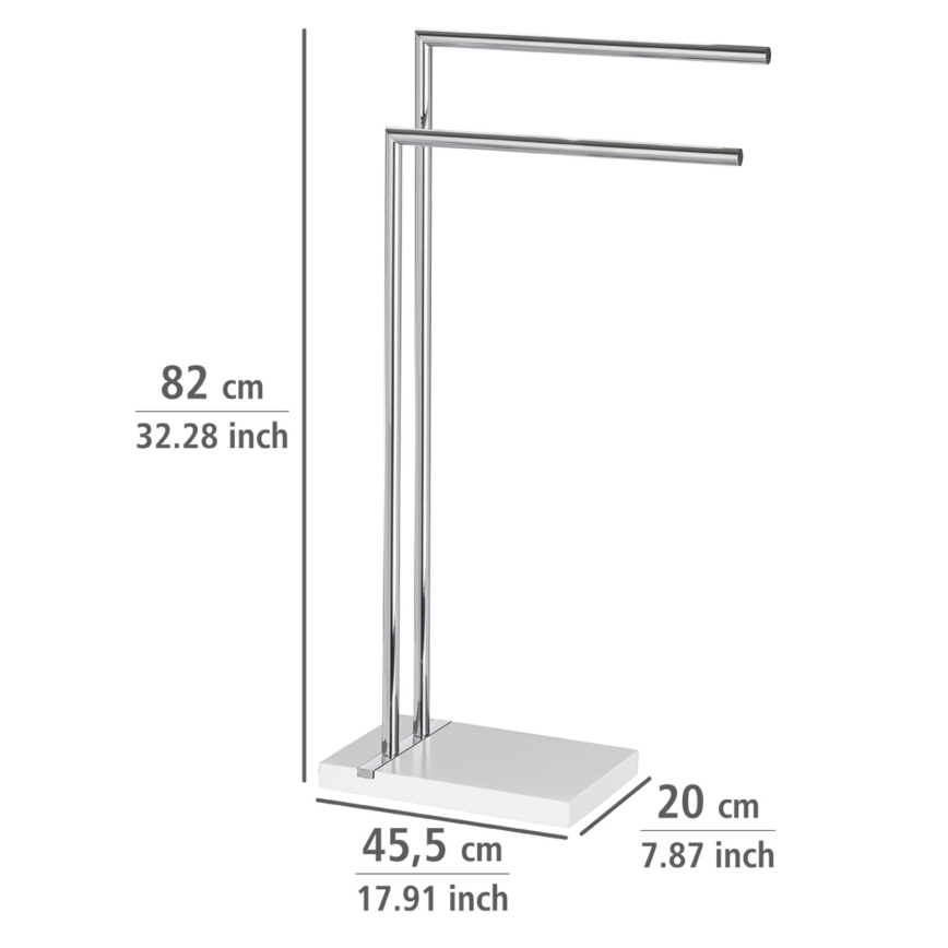WENKO 20487100 - Handdoekenstandaard NOBLE 45,5 x 82 cm, glanzend chroom/wit