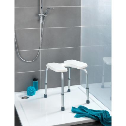 WENKO 206051100-Stoel SECURA 46x53,5 cm wit/zilver