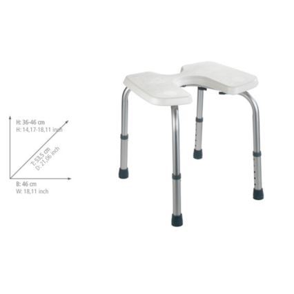 WENKO 206051100-Stoel SECURA 46x53,5 cm wit/zilver