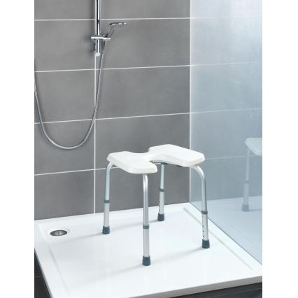 WENKO 206051100-Stoel SECURA 46x53,5 cm wit/zilver