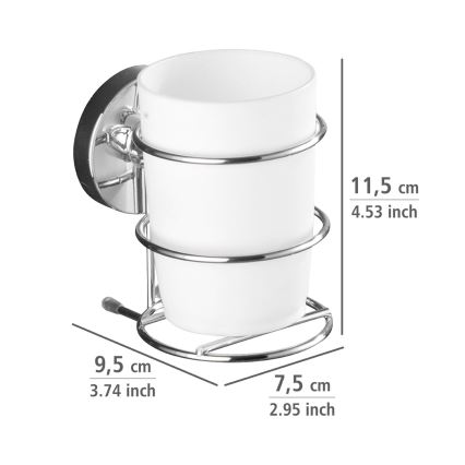 WENKO 20880100-Beker VACUUM-LOC MILAZZO 7,5x11,5 cm glans chroom/wit