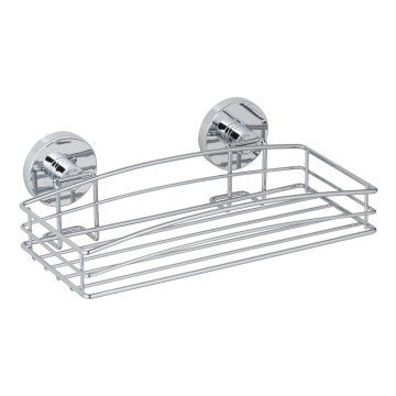 WENKO 20883100-Wandplank VACUUM-LOC ROND STAAL 26x15,3 cm glanzend chroom