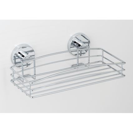 WENKO 20883100-Wandplank VACUUM-LOC ROND STAAL 26x15,3 cm glanzend chroom