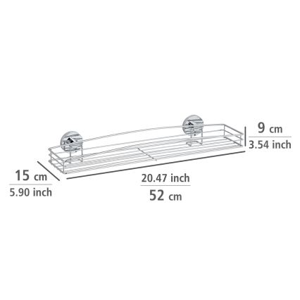 WENKO 20884100-Plank VACUUM-LOC MILAZZO 51x15,2 cm glanzend chroom