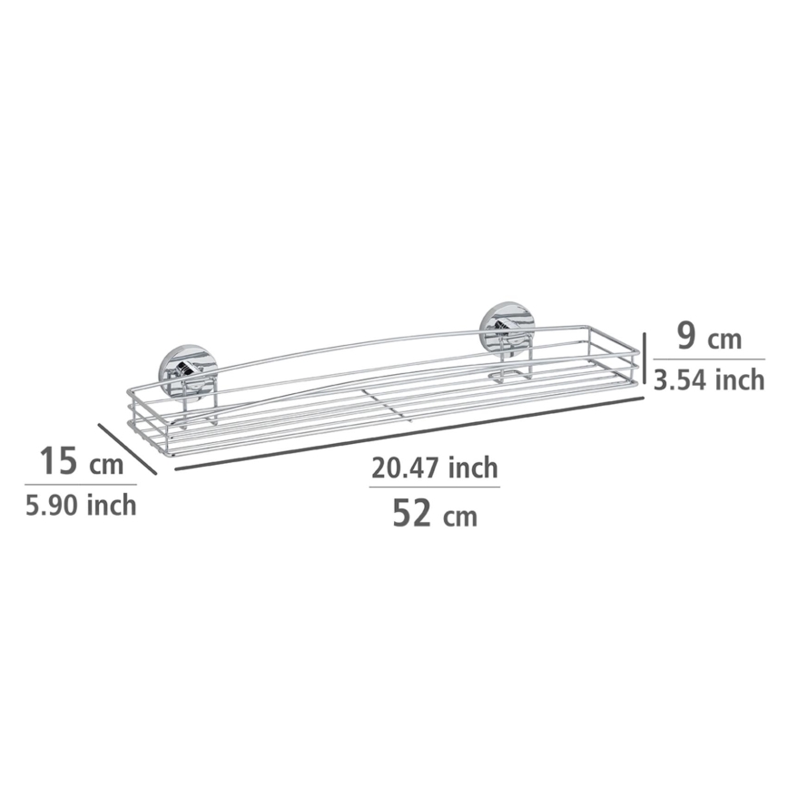 WENKO 20884100-Plank VACUUM-LOC MILAZZO 51x15,2 cm glanzend chroom