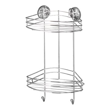 WENKO 20885100-Hoekrek VACUUM-LOC ROND STAAL 24,5x41 cm glanzend chroom
