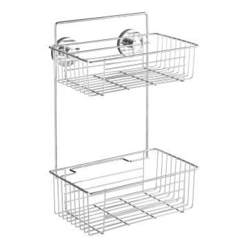WENKO 20889100-Rek VACUUM-LOC rond stalen 26x38 cm glanzend chroom