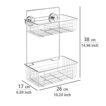 WENKO 20889100-Rek VACUUM-LOC rond stalen 26x38 cm glanzend chroom