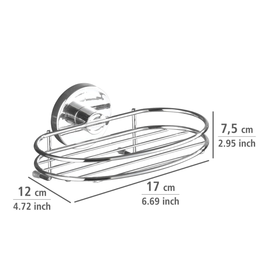 WENKO 20890100-Zeephouder VACUUM-LOC MILAZZO 16,5x12 cm glanzend chroom