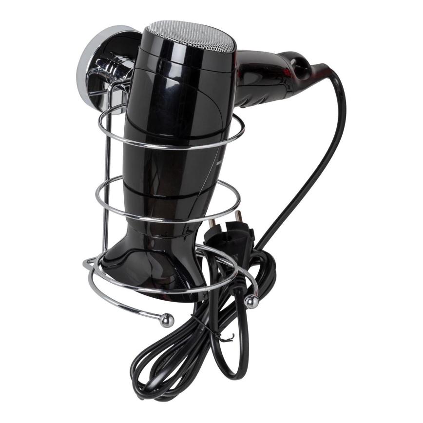 WENKO 20896100-Föhnhouder VACUUM-LOC MILAZZO 12x17 cm glanzend chroom